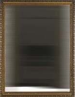 1Y786 Régi vékony arany keretes tükör falitükör 33.5 x 26 cm