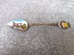 Miramare-kastélyt ábrázoló vintage emléktárgy kanál 800 ezűst. Alkudható.