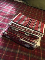 Régi népi hímzett lenvászon szőttesek párnahuzat futó függöny egyben