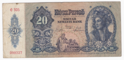 Húsz Pengő - sorszámozott bankjegy 1941-ből