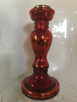 GYERTYATARTÓ - ÜVEG - 50 dkg - FÚJT ÜVEG - SÖTÉTPIROS - 20 x 10 cm - NÉMET - HIBÁTLAN