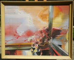 (N) Benedek György (1934-2022) : Csendélet ablakban