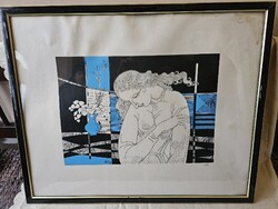 Szász Endre szitanyomat ritka szinben!