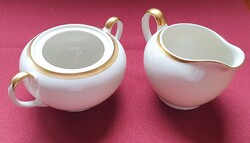 Creidlitz Friederike Bavaria német porcelán cukortartó és tej tejszín kiöntő arany széllel