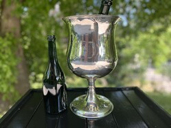 CHAMPAGNE CLUB - Serleg formájú ezüstözött pezsgő- vagy borhűtő jégveder az 1970-es évekből