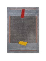 Tisca modernista kézzel csomózott gyapjúszőnyeg, Franciaország, 1980-as évek, 170x240cm.