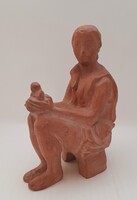 Paál István terrakotta, kerámia figura, 19 cm