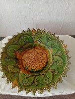 CSAVLEK ETELKA  FESTETT, MÁZAS  KERÁMIA  FALIDÍSZ  30cm