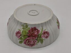 Zsolnay extra nagy 27cm rózsás porcelán pogácsás tál, pörköltes, levesestál