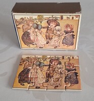 Vintaga mini kirakós puzzle játék, gyerekek