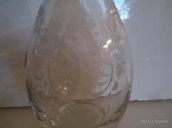 DÍSZÜVEG - ROSENTHAL - KRISTÁLY - 1 LITER - CSISZOLT -  VASTAG - TÖMÖR DUGÓ - HIBÁTLAN