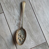 Pazar régi ezüstözött réz szószos kanál (23,1x5 cm)