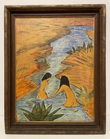 Antik festmény külföldi hagyatékból Ausztriából olaj,vászon, ismeretlen aláírás, nagyon szép!