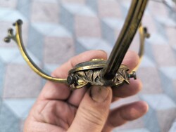 Díszes Szecessziós Asztali làmpa réz szerelék üveg búra ernyő.