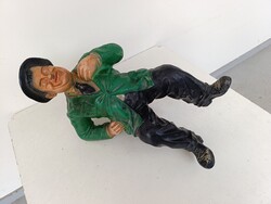 Retro szobor bútor Stan és Pan film figurák egyike festett plasztik ülő sérült 931 6328