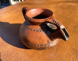 Antik olajlámpa kerámia terrakotta olajmécses kiöntő