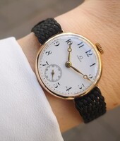 Arany Omega korabeli beépítés az 1910-es évekből - Tiktakwatch szervizkártyával, garanciával