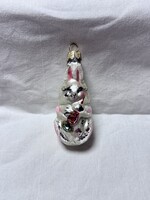 Retro stilusu karácsonyfadísz ,nyuszi répával