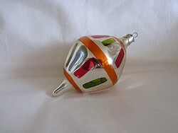 RÉGI ÜVEG KARÁCSONYFADÍSZ - CSÍKOS LAMPION!