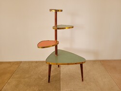Állítható mid century virágállvány régi retro négy szintes virágtartó állvány
