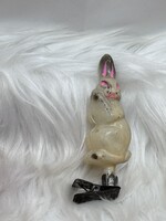 Retro  régi üveg karácsonyfadísz,mesefigura,nyuszi