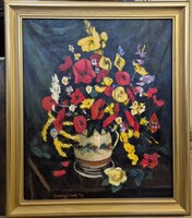 Somogyi Imre- Tavaszi virágok 1996 olaj- fa, 60 x 50 cm