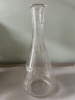 Art deco stílusú, kézzel csiszolt üveg dekanter / karaf – szép állapotban ​Leírás: Eladó a képeken l