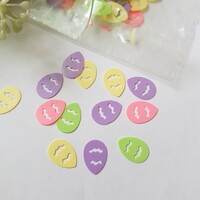 3g-os színes, hullám mintás, tojás alakú húsvéti konfetti, dekoráció