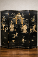 Ázsiai-Keleti paraván csont és gyöngyház applikációval