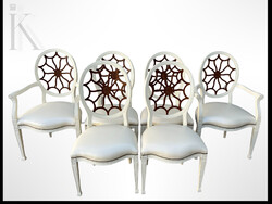 6 darabos Luxus Hepplewhite dizájnú étkező/tárgyaló szék kollekció