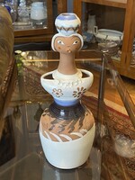 VÍGH ÉVA (1941-) LÁNY SZOBOR, RETRO KERÁMIA LÁNY SZOBOR 33 CM