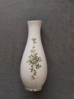 Hollóházi porcelán 5047 Erika mintás halszájú váza 25 cm