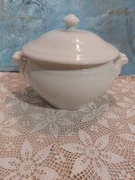 H&C, Cseh porcelán, fehér, gyönyörű, antik leveses tál