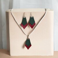 Új,handmade valódi bőr szett -nyaklánc+fülbevaló