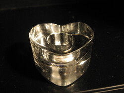 Szív alakú buborékos üveg gyertyatartó