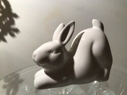 SZOBOR - PORCELÁN - NYÚL - 9 x 7 x 4 cm - HÓFEHÉR -  NÉMET - HIBÁTLAN