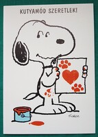 Kutyamód szeretlek ! - Nagy méretű "Snoopy" kutyás  üdvözlő CARDEX képeslap