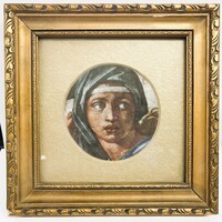 Michelangelo - Delphoi szibilla nyomat keretben