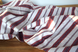 Antik Régi Népi lenvászon len vászon házi szőtt Hagyományőrző terítő asztalterítő abrosz 158 x 95