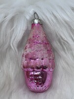 Retro  régi üveg karácsonyfadísz,házikó