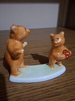 Bodrogkeresztúri kerámia labdázó macik, medvék. 13,5 cm. Hibátlan.