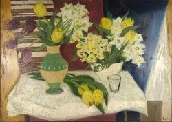 1Y318 scholz erik : spring flowers 70 x 50 cm