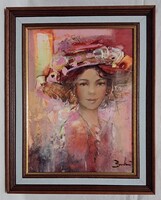 Budai László "Gyöngy" c. festmény minőségi keretben ingyen postával