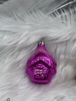 Retro  régi üveg karácsonyfadísz,házikó