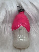 Retro  régi üveg karácsonyfadísz,házikó