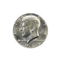USA,half dollar 1981 D EF+ nikkel