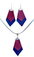 Új,handmade valódi bőr szett -nyaklánc+fülbevaló