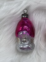 Retro  régi üveg karácsonyfadísz,házikó