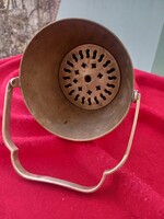 Tömör réz art deco jégkocka tartó vödör rozettával