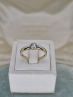 Antik arany buton gyűrű 0,23 ct brillel